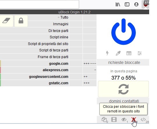 ublock origin blocco font remoto 2